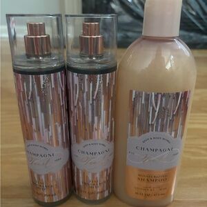 Bath & Body Works Champagne Sparkle Set - Pink Rose Gold Cream